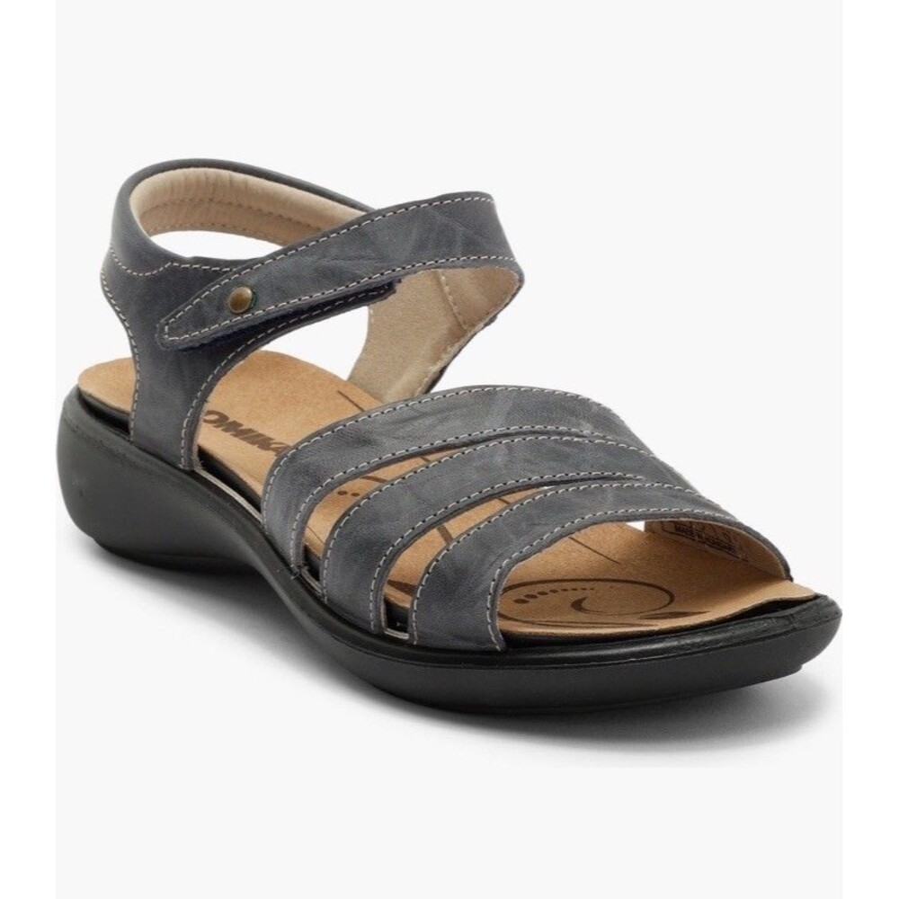 Romika Ibiza Black Leather Strappy Comfort Sandal Euro 38 US 7-7.5 Purisoft EUC